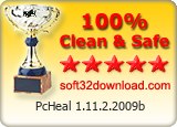 PcHeal 1.11.2.2009b Clean & Safe award